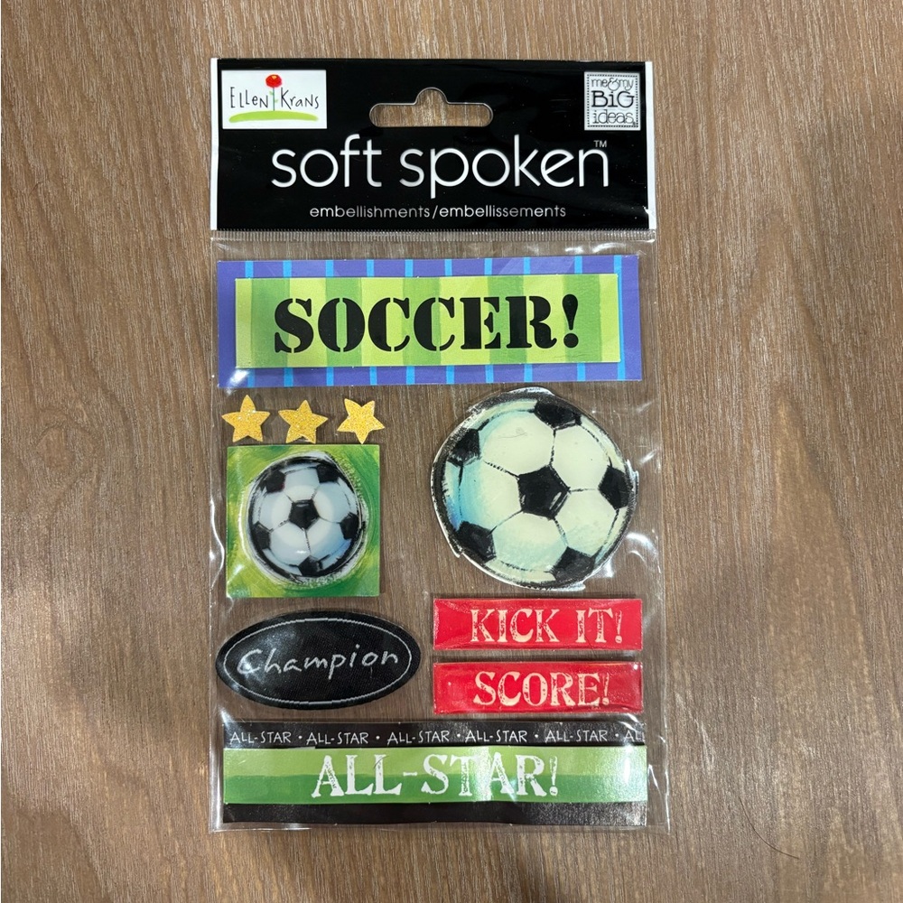 ☘️ 3/$10 Me & My Big Ideas Scrapbook Soccer Stickers by Soft Spoken
